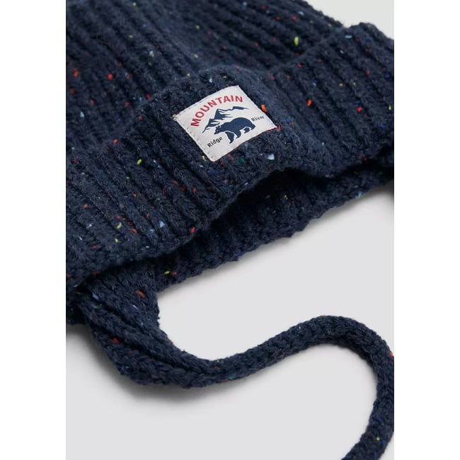 Bonnet jaspé maille bleu marine <span itemprop=