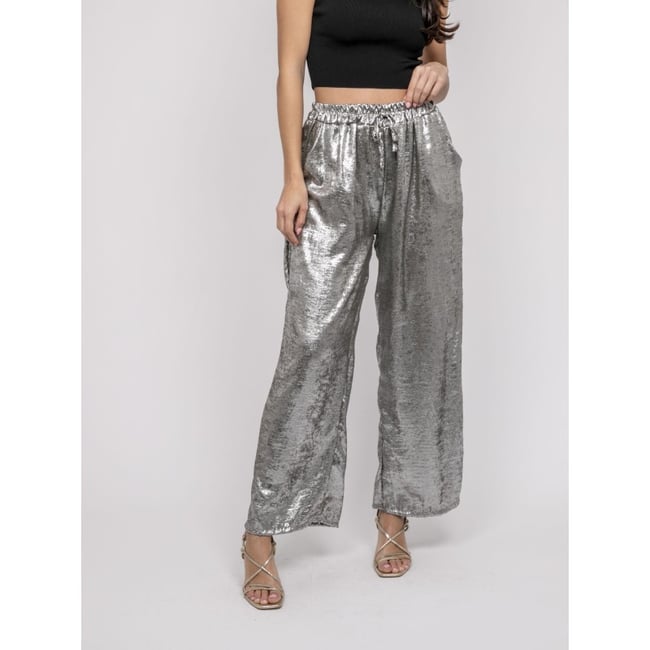 Pantalon Fluide Métallisé Edwina - DONA LISA