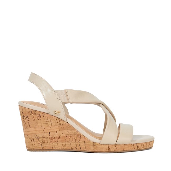 Chaussures à talon compensé en liège coupe large - Wide Fit KAMIES écru cuir <span itemprop=
