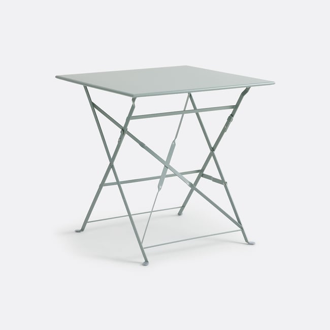Table pliante carrée en métal fer, Ozevan vert de gris LA REDOUTE INTERIEURS