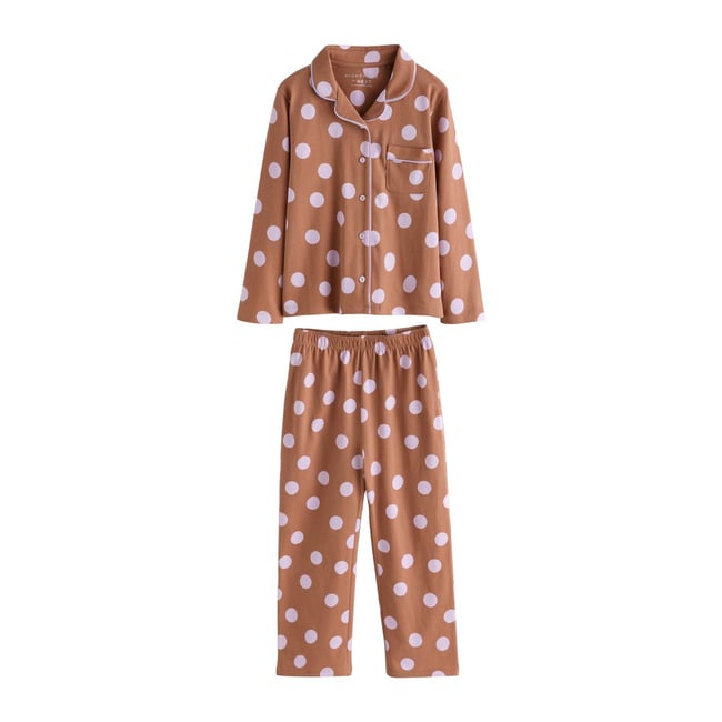Pyjama boutonné, lot de 1 marron chocolat <span itemprop=