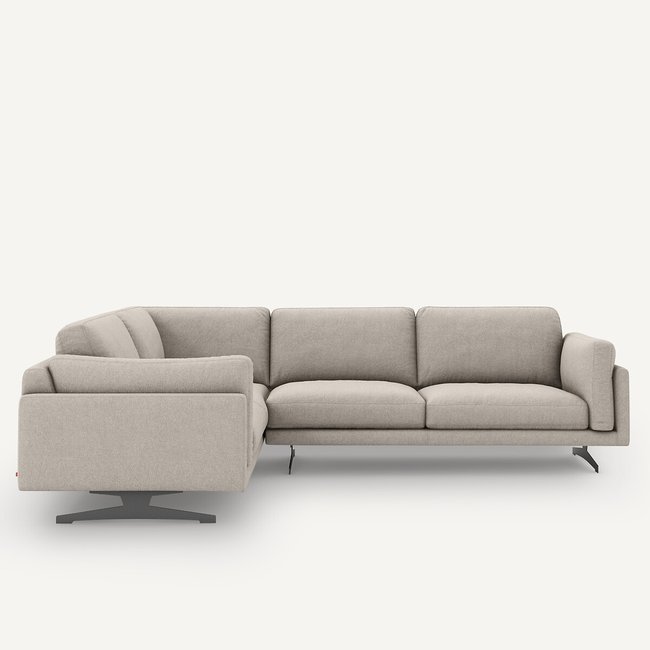 Textured viscose linen corner sofa, César, natural, AM.PM
