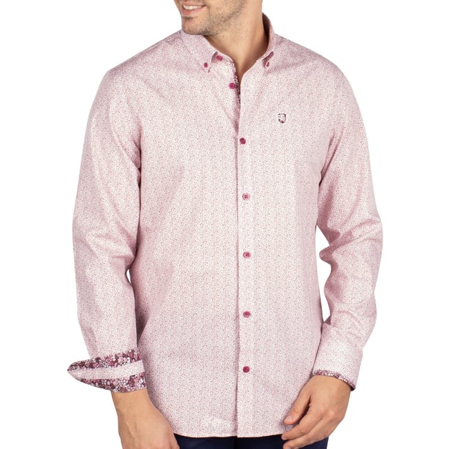 Chemise à fleurs rose <span itemprop=