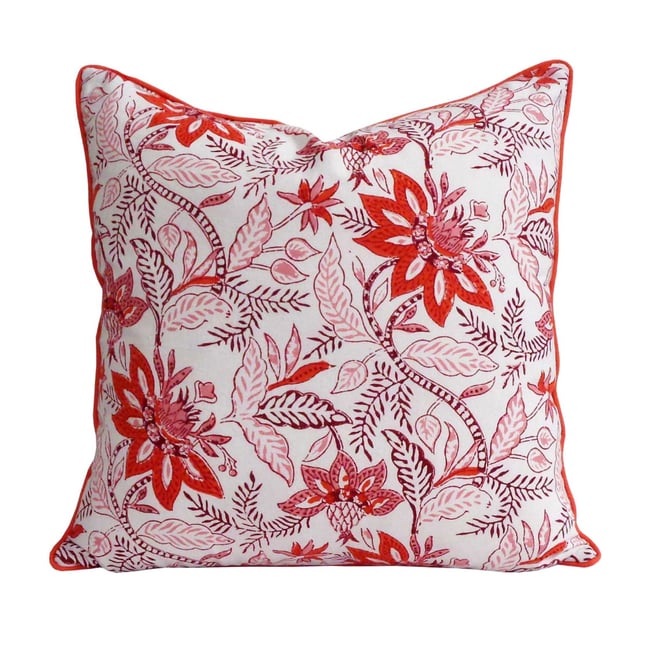 Housse de coussin Jaya rouge, blanc <span itemprop=