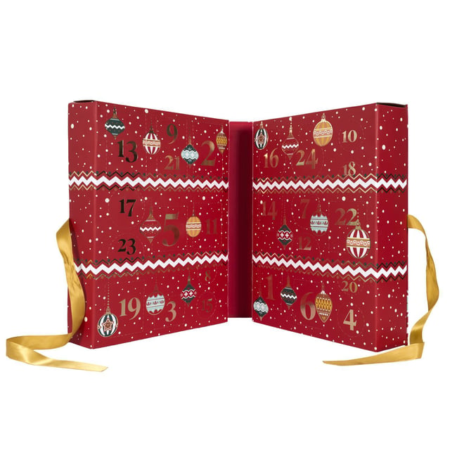 Calendrier de l'Avent 24 surprises de Noël Couleur rouge <span itemprop=