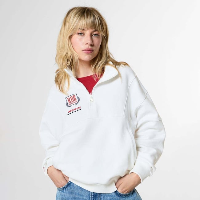 Red Bull Racing Sweat À Demi-Fermeture Éclair Coupe Décontractée blanc <span itemprop=