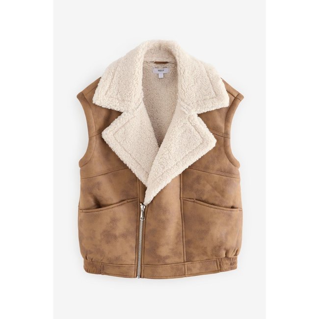 Veste sans manches marron <span itemprop=