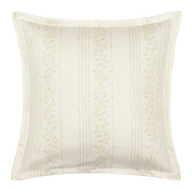 Taie d'oreiller imprimée en satin de coton bio, GALERIE blanc hermine <span itemprop=