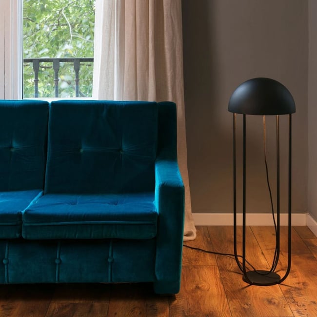 Lampadaire    lumière chaude  JELLYFISH Couleur doré noir <span itemprop=