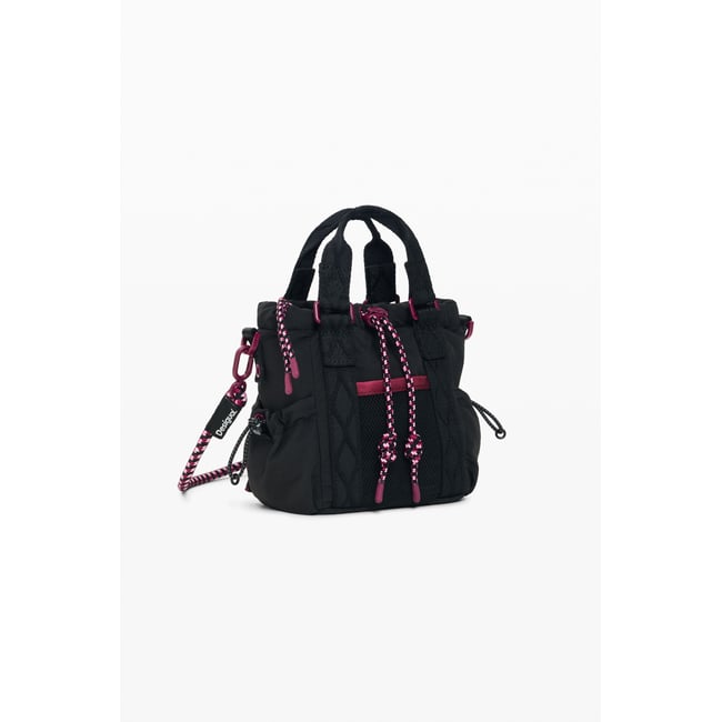 Petit porte-monnaie en nylon noir <span itemprop=