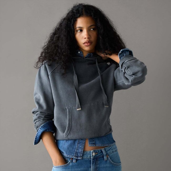 Sweat À Capuche À Manches Raglan noir <span itemprop=