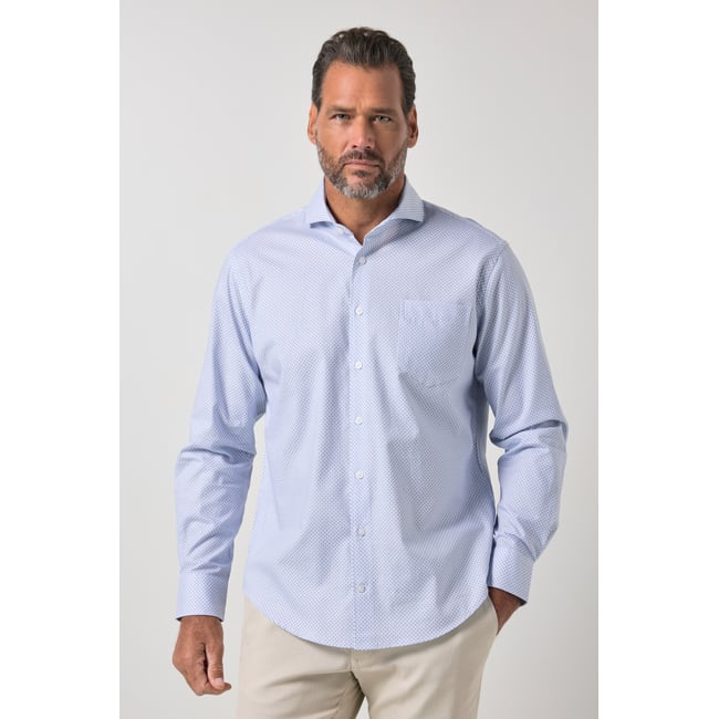 Chemise manches longues bleu clair <span itemprop=