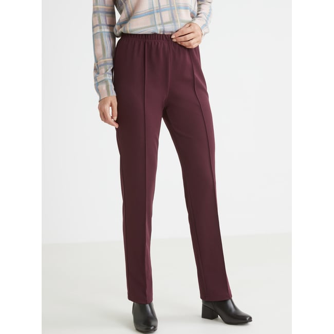Pantalon en maille stature + d'1,60m bordeaux <span itemprop=