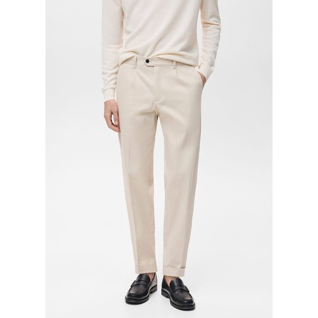 Pantalon à pinces et à revers - MANGO MAN