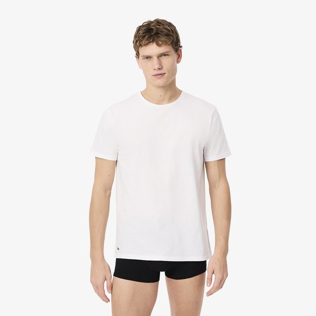 Lote de 3 t-shirts interiores em algodão branco + cinzento + preto <span itemprop=