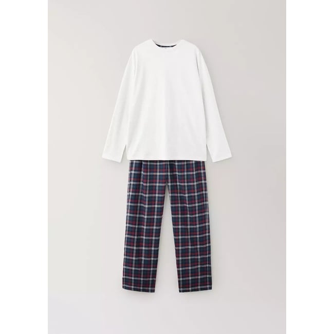 Pyjama complet à carreaux gris <span itemprop=