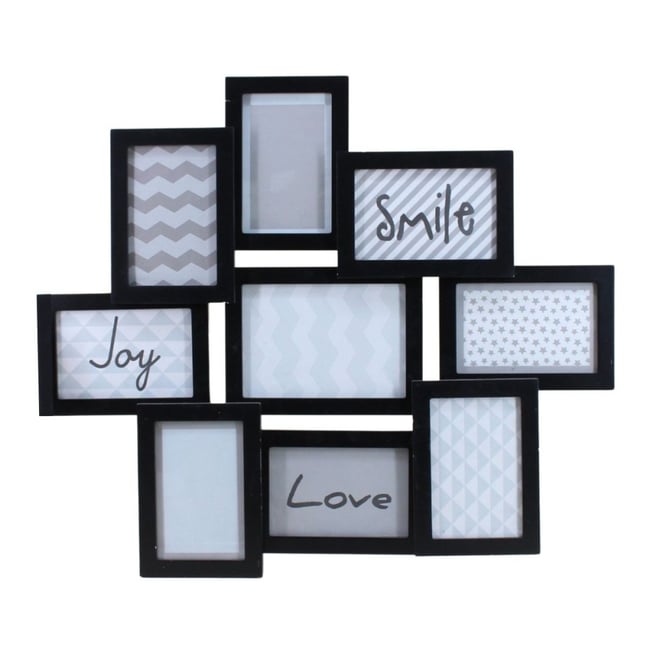 Cadre photos 9 vues 56,5x50cm Couleur noir <span itemprop=