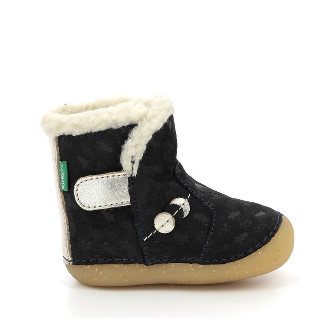 So Windy Calf Boots in Leather with Flexible Sole and Faux Fur - KICKERS