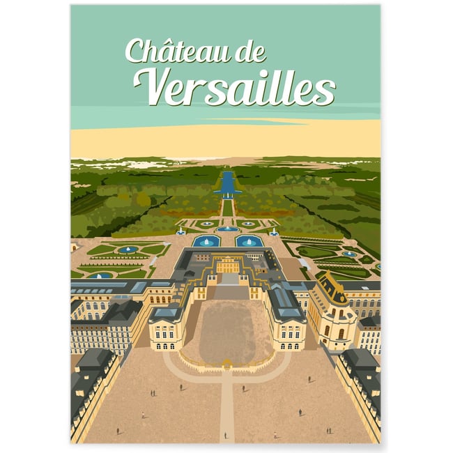 Affiche Château de Versailles Couleur blanc <span itemprop=
