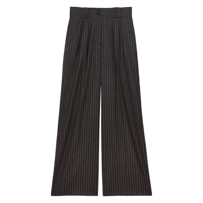 Pantalon à pinces Marlène gris <span itemprop=