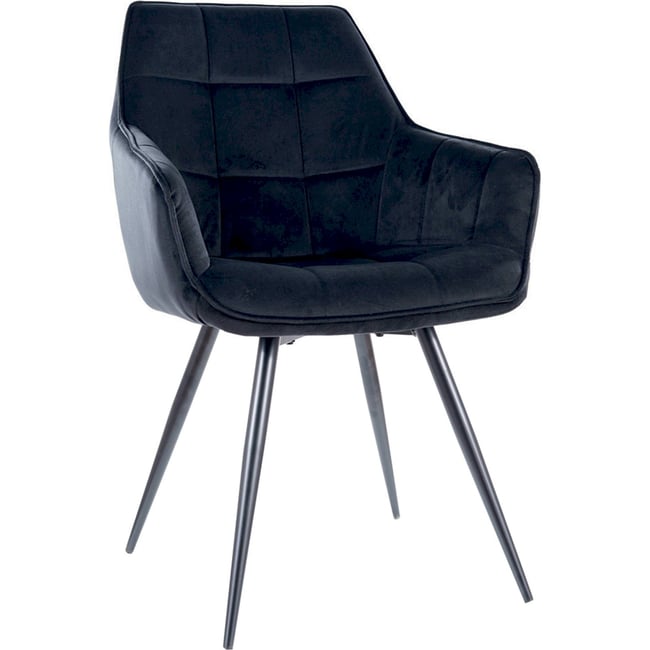 Chaise tapissée KNOSTLY Couleur noir velours <span itemprop=