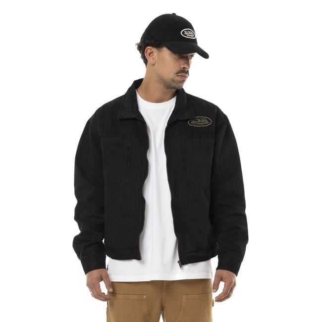 Veste coton GARY gris foncé/noir <span itemprop=