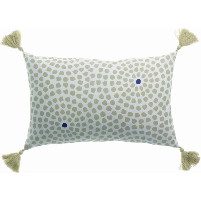 Coussin déco Réversible 30x50 cm Coton Évana blanc <span itemprop=