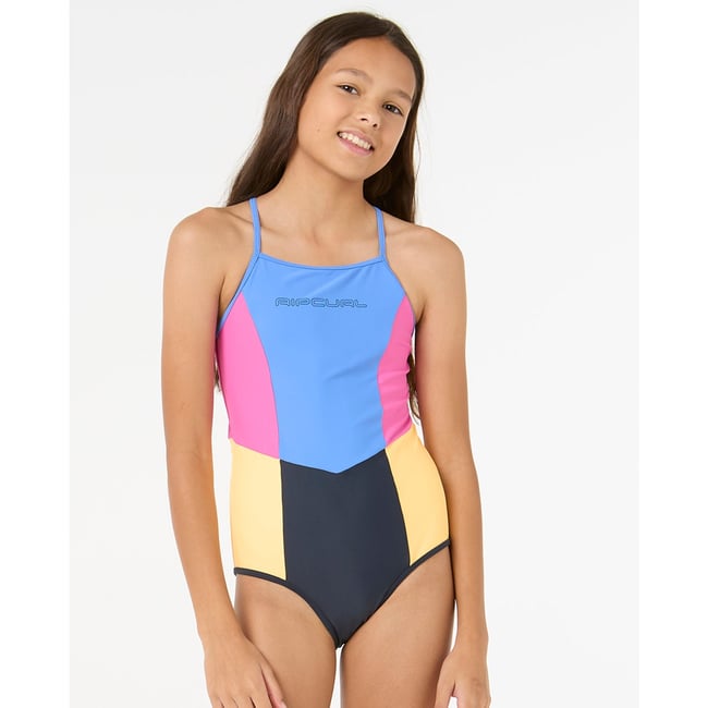 Maillot de bain BLOCK PARTY ONE PIECE -GIR bleu marine <span itemprop=