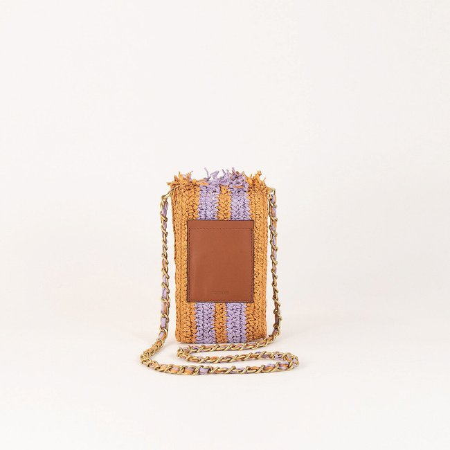Telefoonhoesje in raffia FARALOU <span itemprop=
