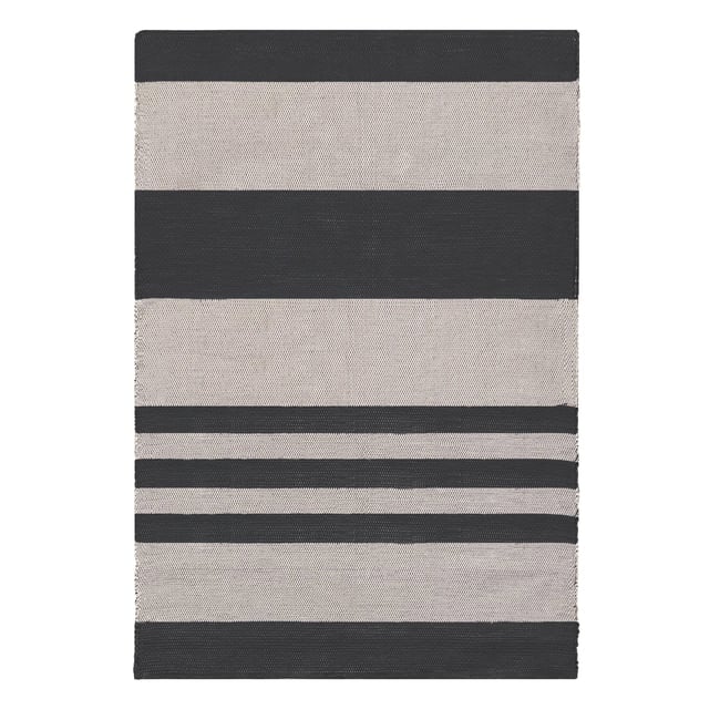 Tapis en coton recyclé tissé à la main TIAGO Couleur noir intense <span itemprop=