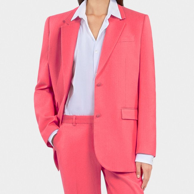 Veste blazer de costume fucsia <span itemprop=