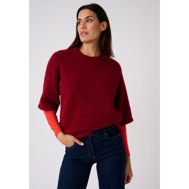 Pull manches larges Thermolactyl rouge <span itemprop=