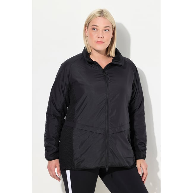 Veste technique à capuche, col montant noir <span itemprop=