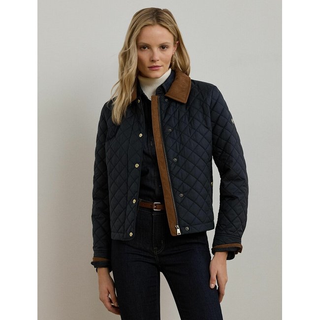 Quilted Press-Stud Jacket, navy, LAUREN RALPH LAUREN