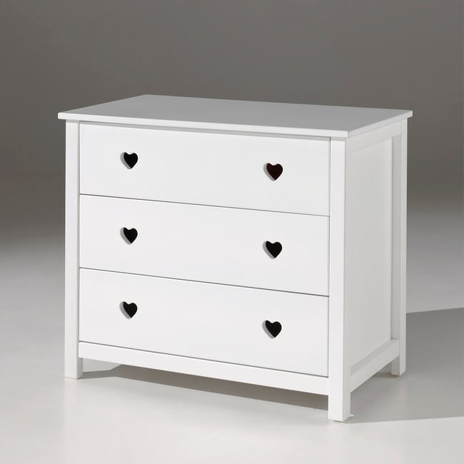 Commode 3 tiroirs Couleur blanc <span itemprop=