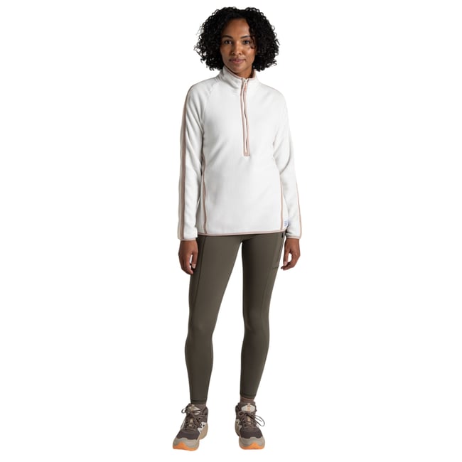 Haut polaire à col montant zippé blanc <span itemprop=