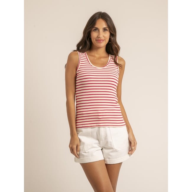 Tee-shirt Débardeur Rayures Desigual - Taille M, Viscose Stretch - Occasion Très Bon état