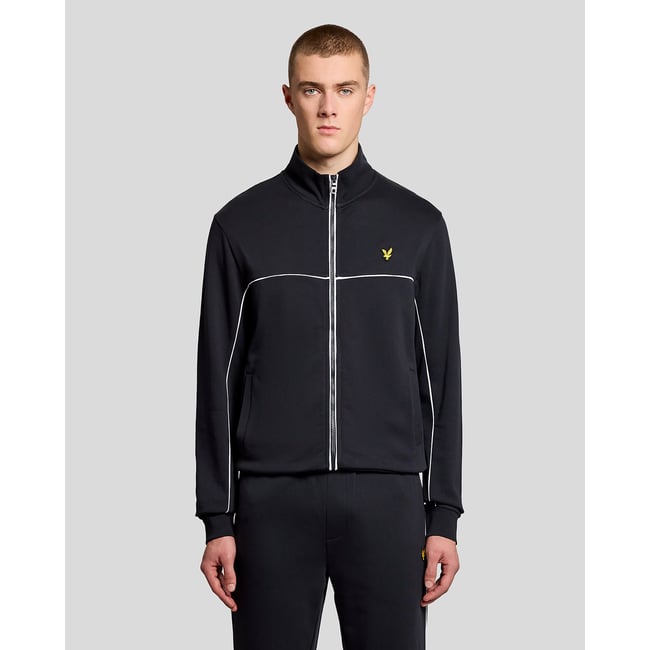 Passepoilé zippé intégral de survêtement Top bleu foncé marine <span itemprop=
