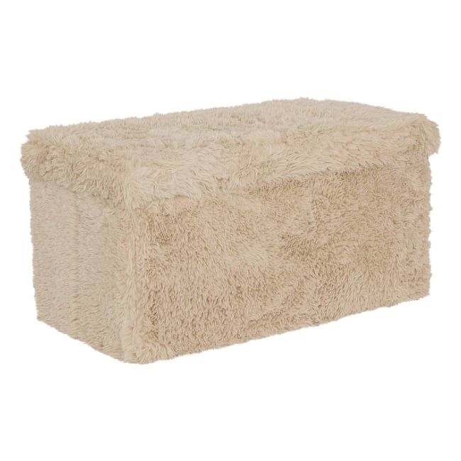 Pouf rectangulaire pliable avec rangement DUVIA Couleur beige <span itemprop=