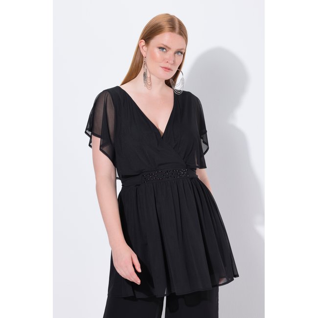 Tunique avec voile en mousseline noir <span itemprop=