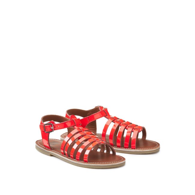 Сандалии из кожи красный LA REDOUTE COLLECTIONS