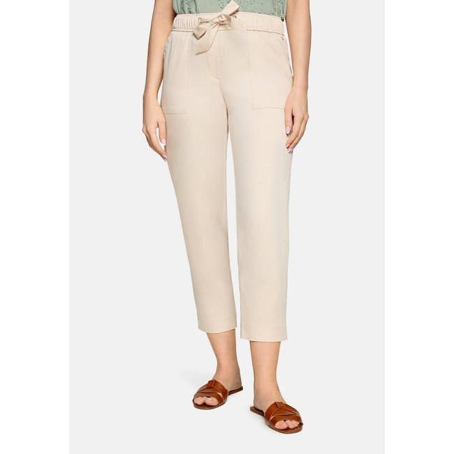 Pantalon casual à taille élastique gris <span itemprop=