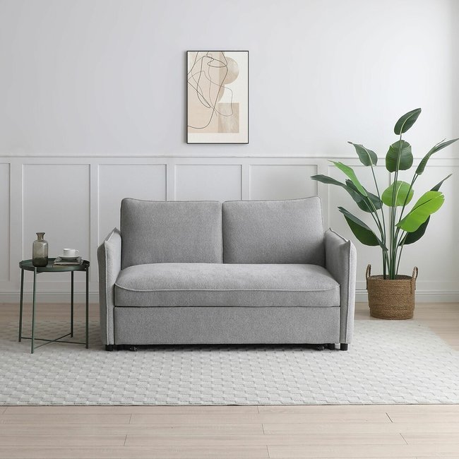 Beatrice Boucle 2 Seater Pop Up Sofa Bed, grey, SO'HOME