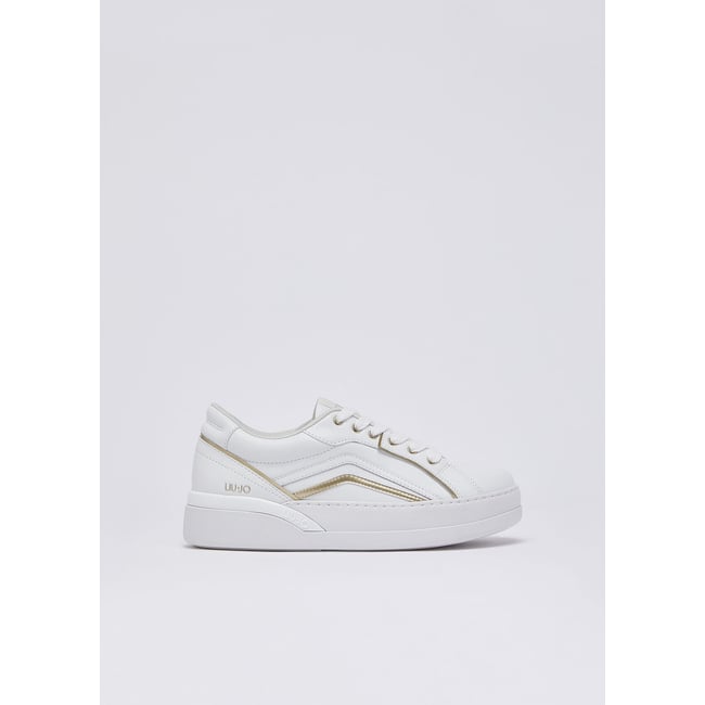 Baskets en cuir blanc <span itemprop=