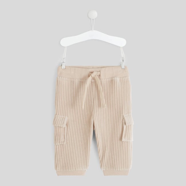 Pantalon long en velours calisson <span itemprop=