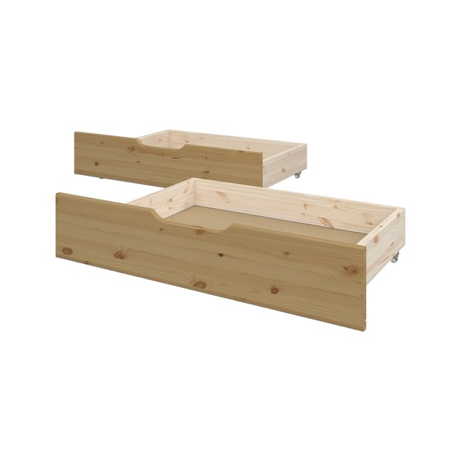 Lot de 2 tiroirs bois massif - TANIA Couleur bois clair <span itemprop=