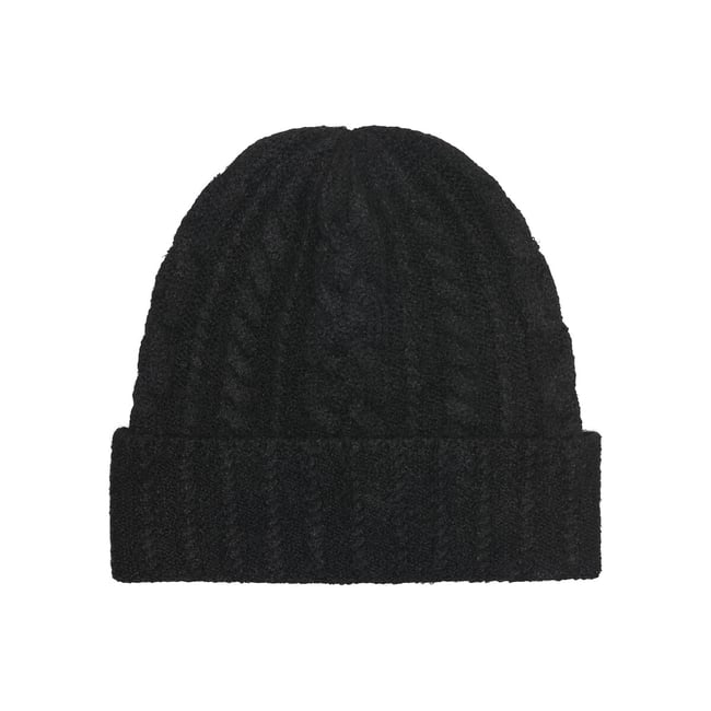 Bonnet  effet côtelé Sally noir <span itemprop=