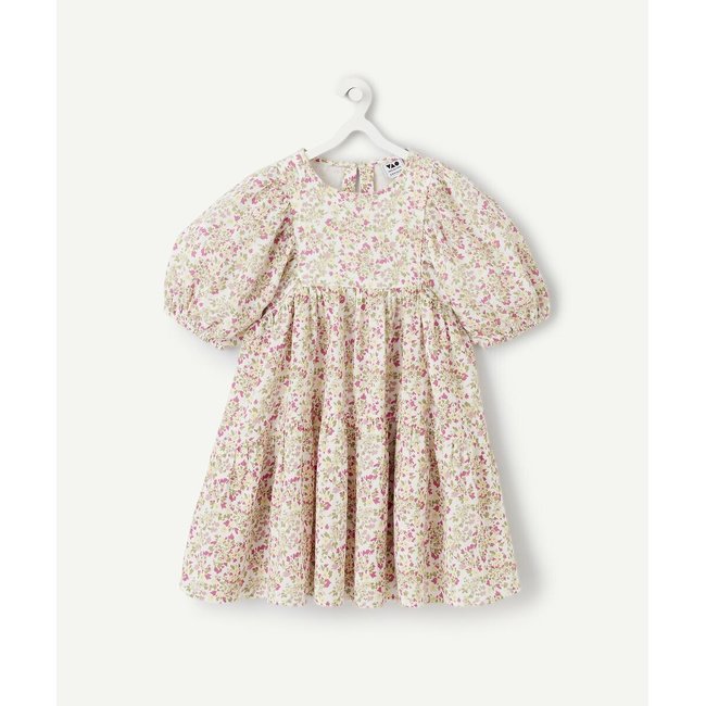 Vestido de manga corta con estampado de flores estampado floral <span itemprop=