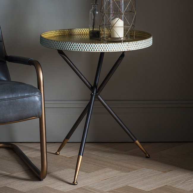Rajkot Tripod Tray Table, blue, SO'HOME