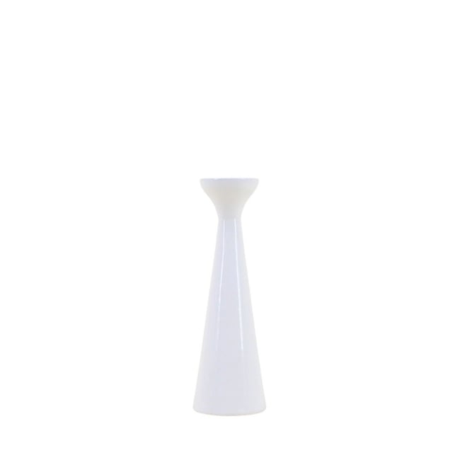 Bougeoir  en aluminium laqué blanc 20cm Couleur blanc <span itemprop=